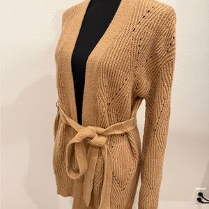 Women's Tan Knit Cardigan Sweater